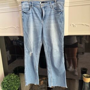 Kut from the Kloth and flare distressed denim (gusset leg) size 14
